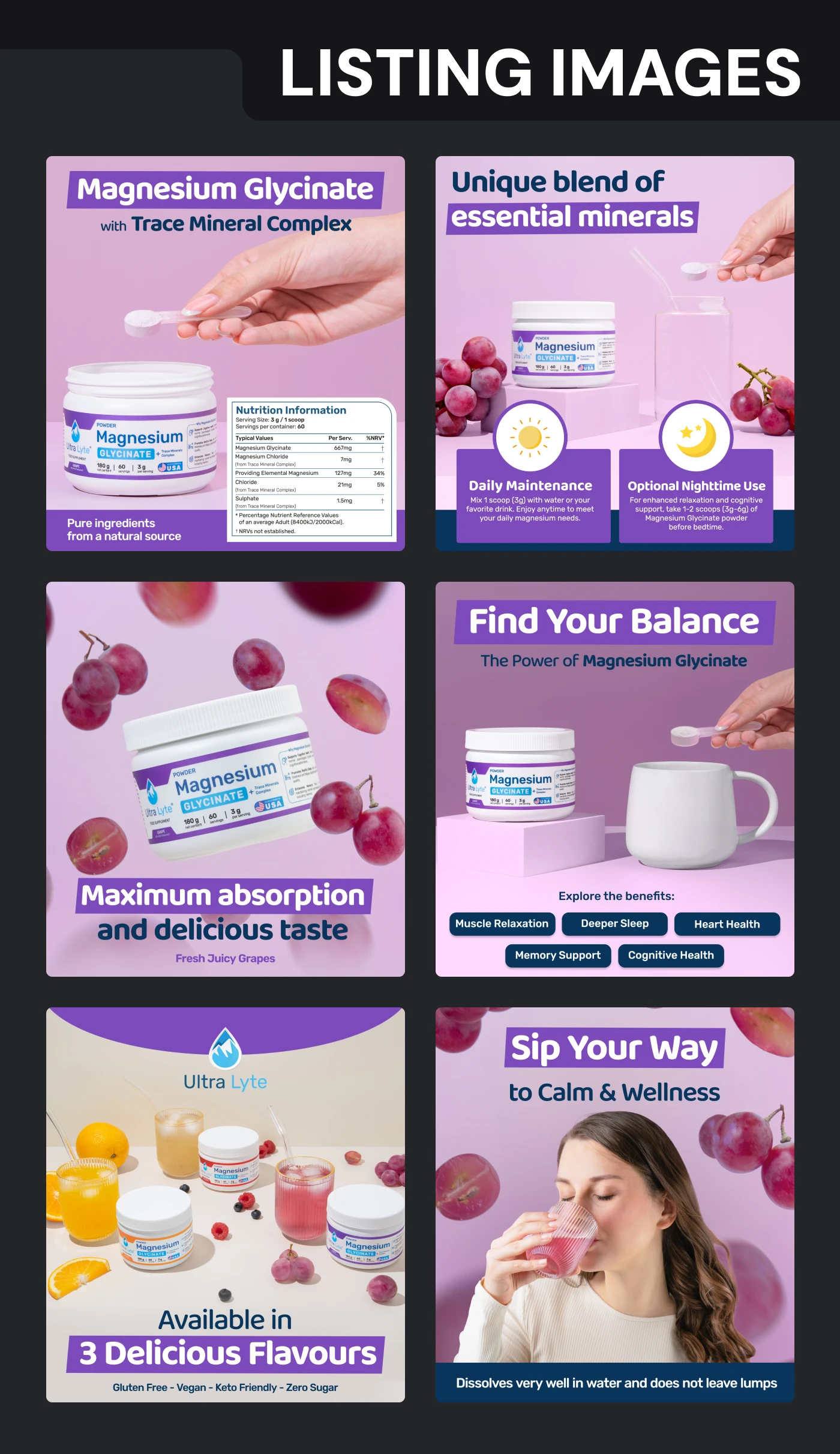 Ultra Lyte — magnez glicynian, Listing Images