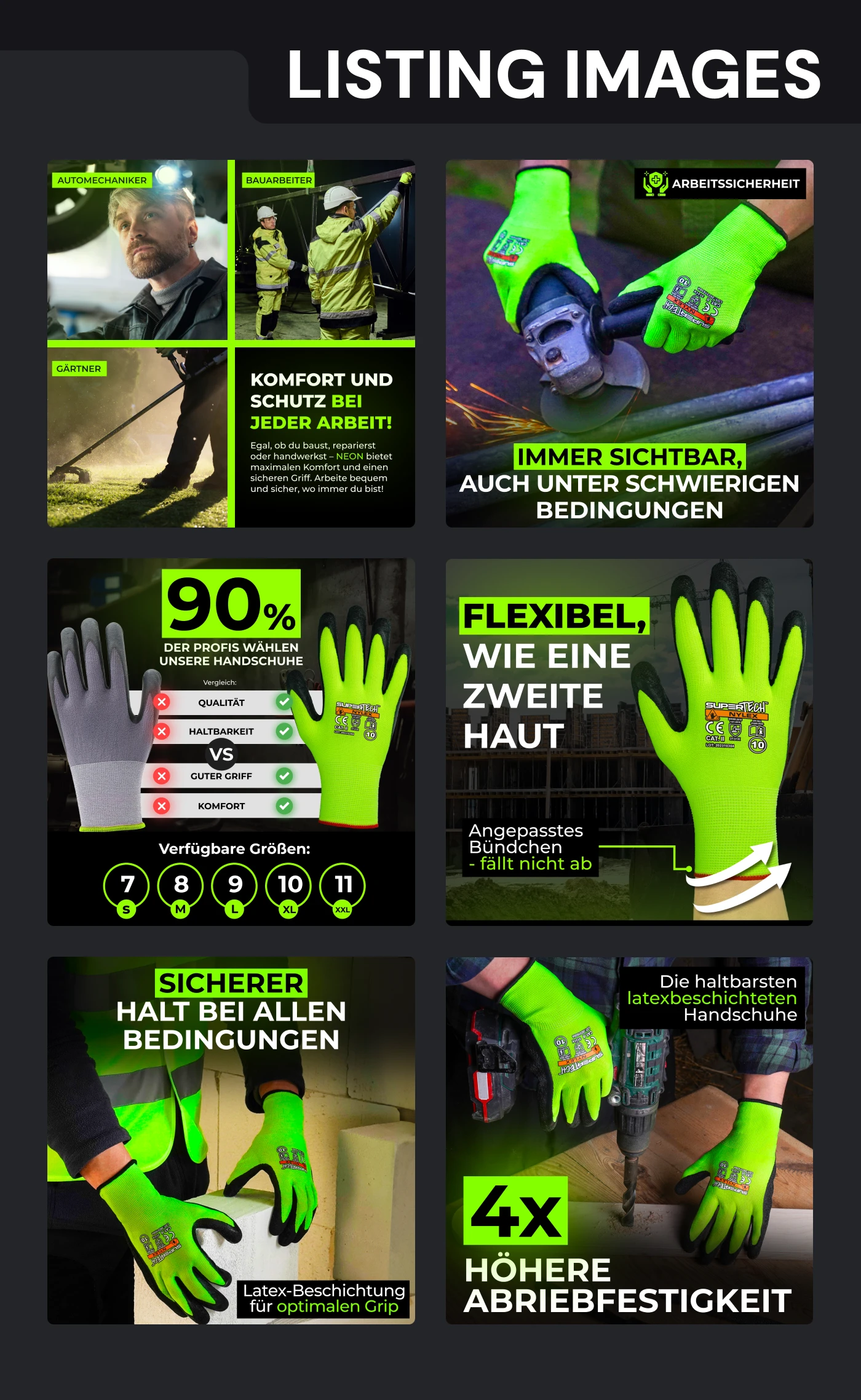SuperTech — rękawice robocze, Listing Images
